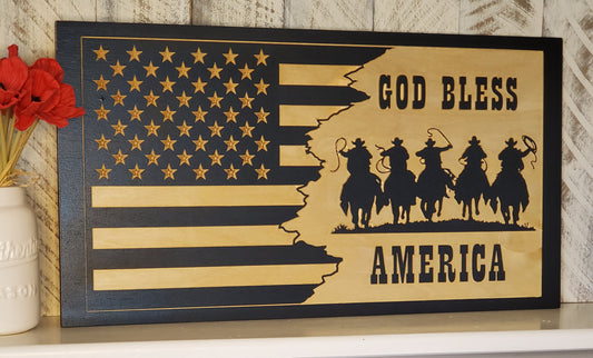 12x22 God Bless America Cowboys