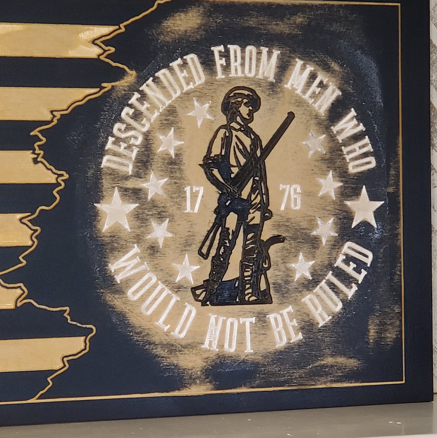 12x22 Militiaman Would Not Be Ruled Worn look