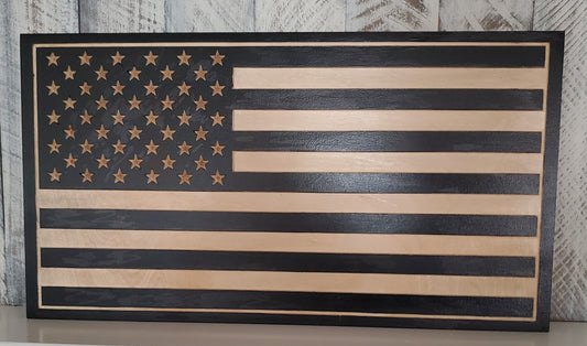 12x22" Contrast Black Simple Flag