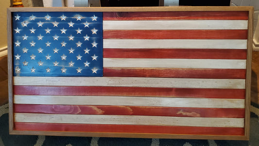 21x38 Framed American Flag