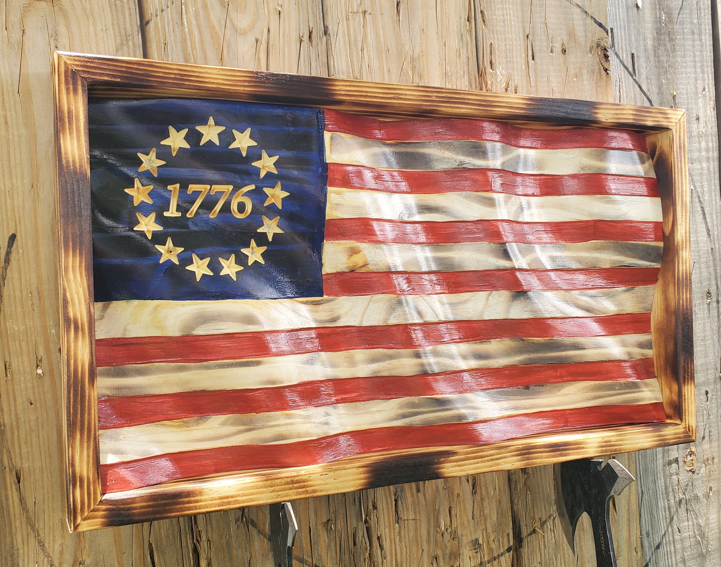 Wavy Flag R-W-B Pine