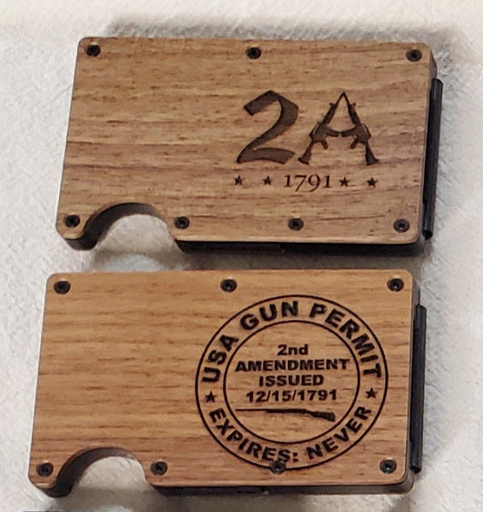 Lasered RFID Wallet, Wood