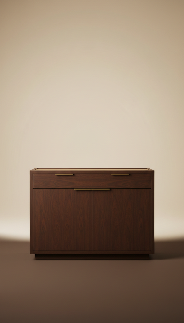 Deep walnut storyteller credenza