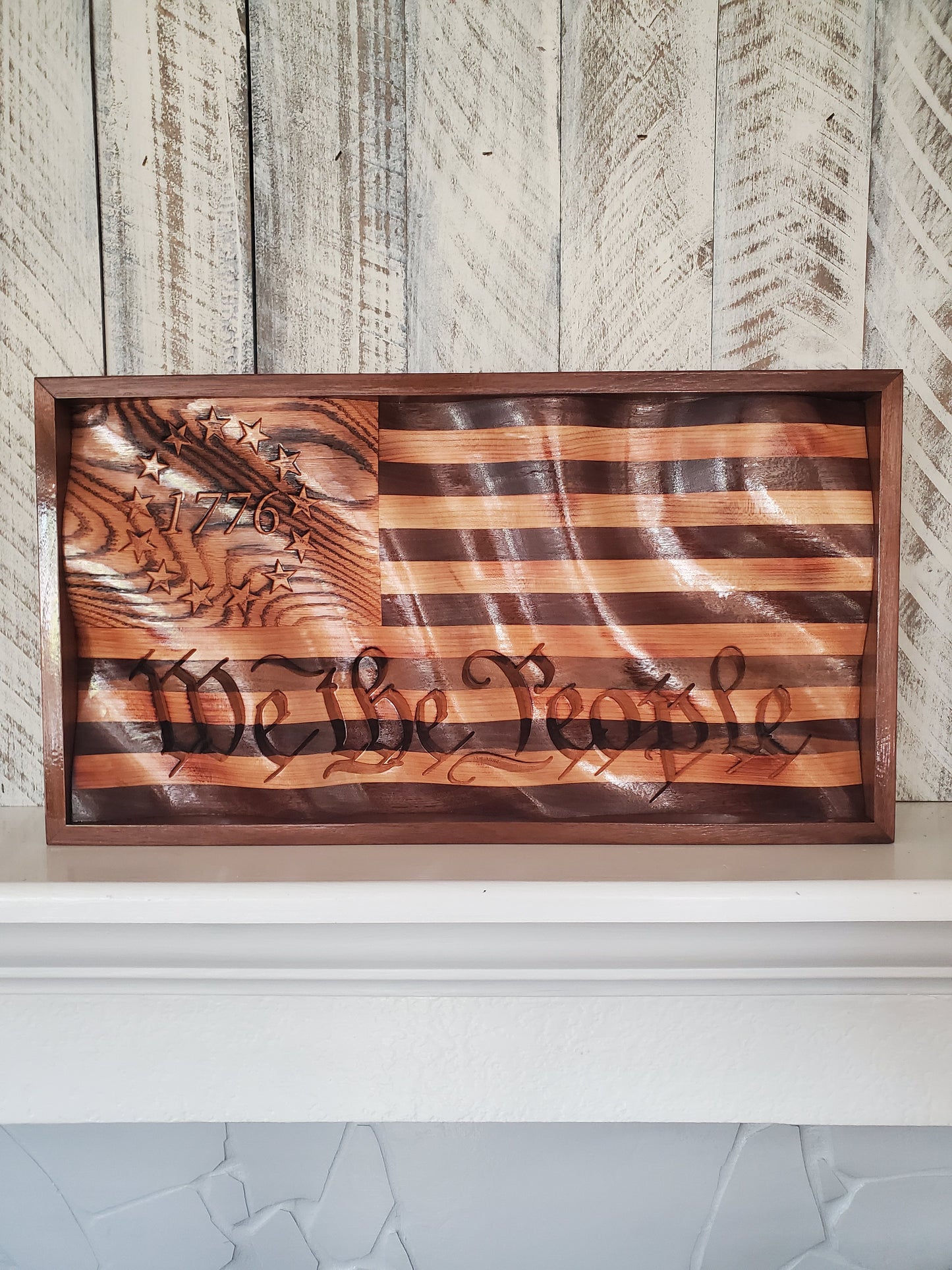 Wavy Exotic Wood Flag