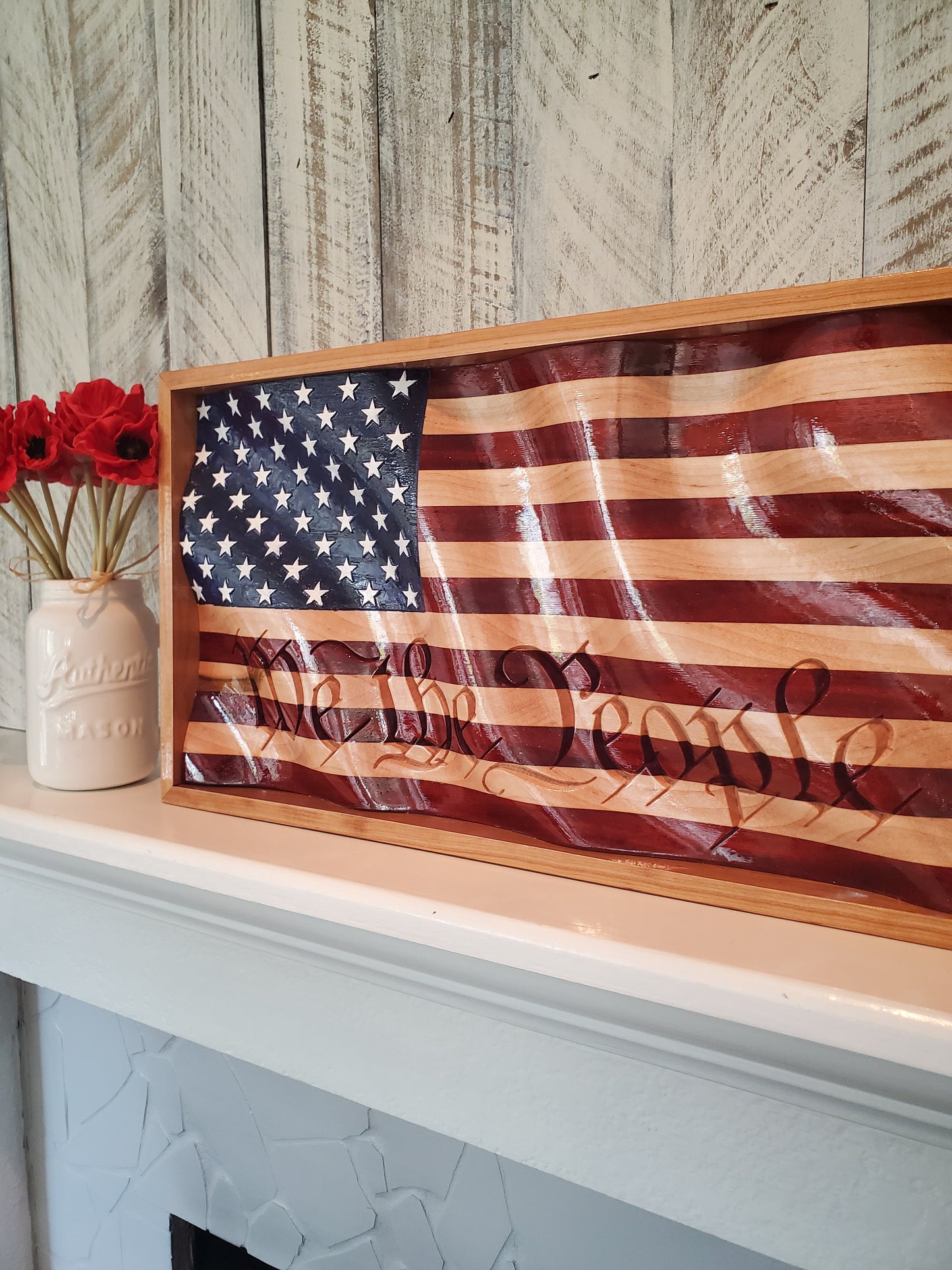 Wavy Exotic Wood Flag