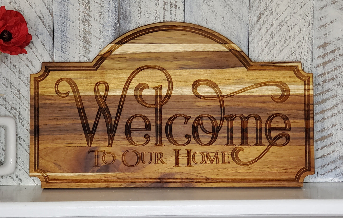 Welcome Home Plaque - Teak