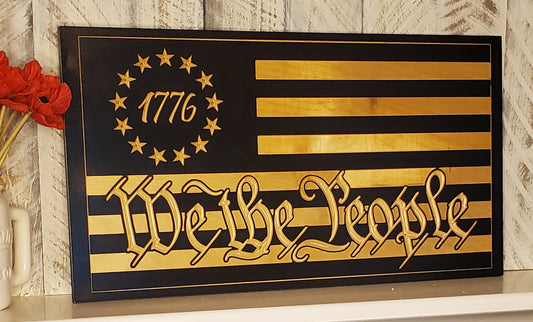 12x22 Contrast Black We The People 1776