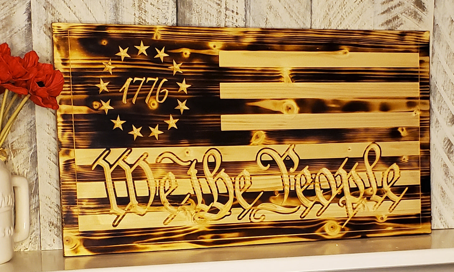 12x22 Contrast Black We The People 1776