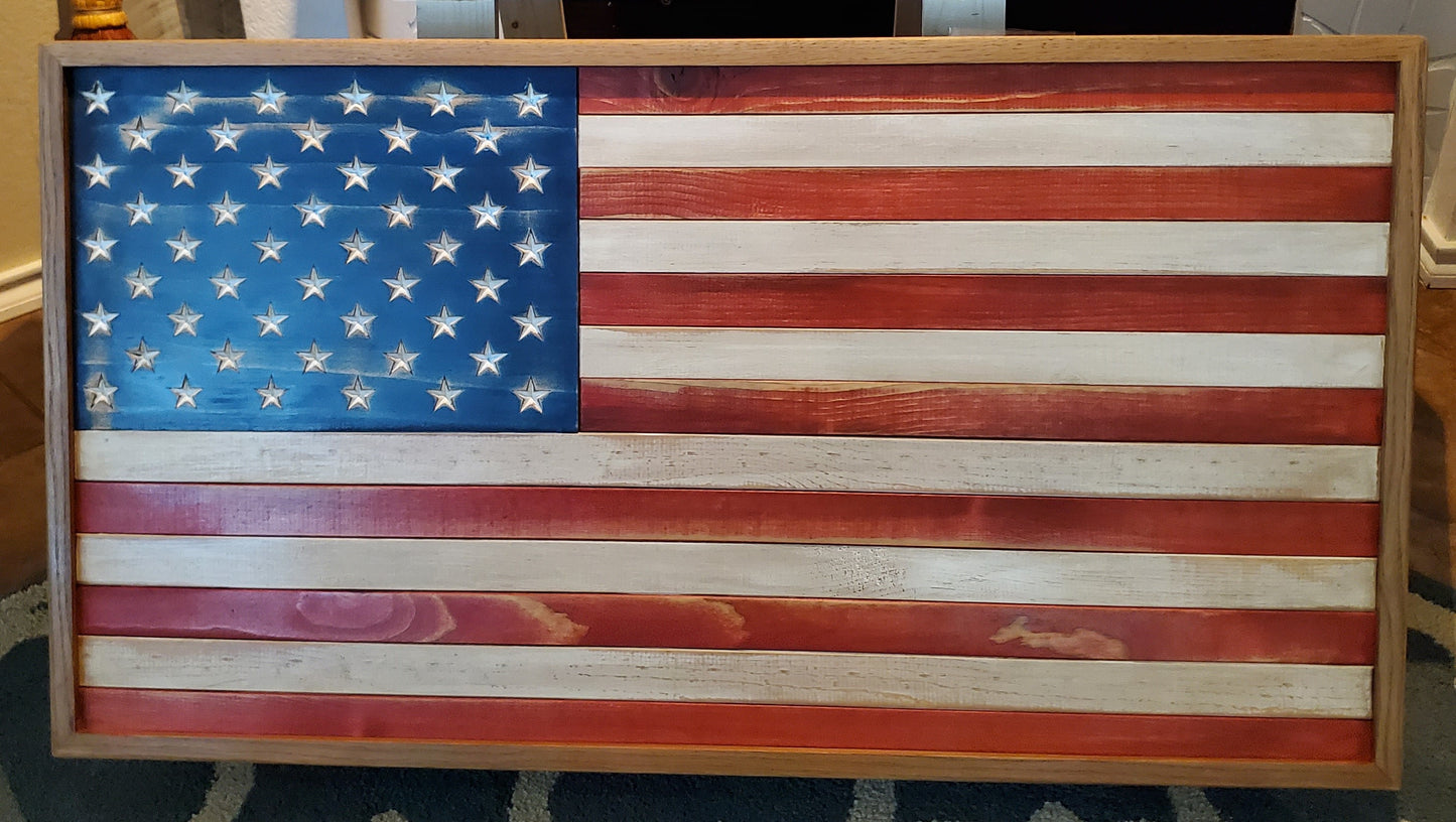 21x38 Framed American Flag