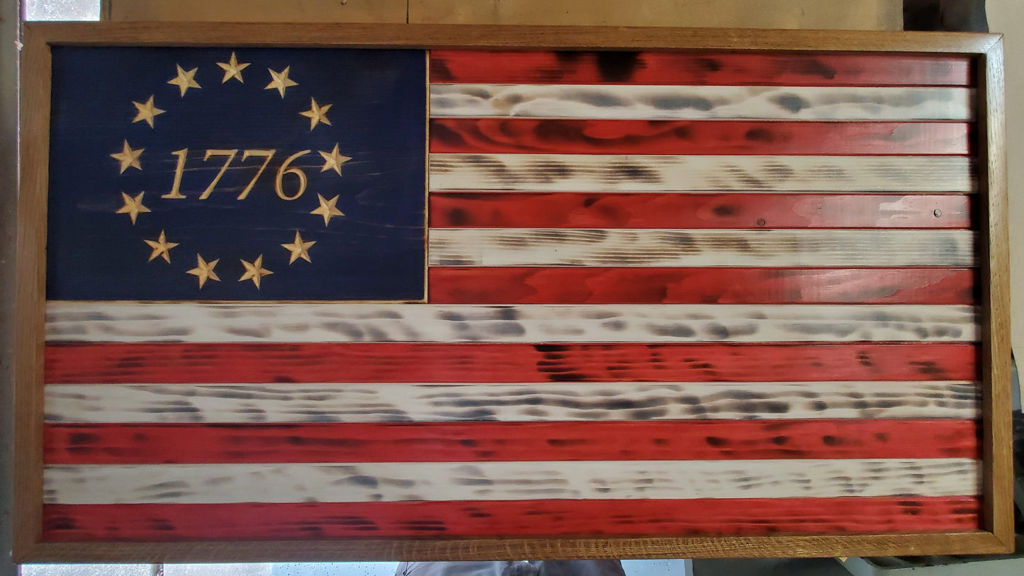 21x38 Framed American Flag