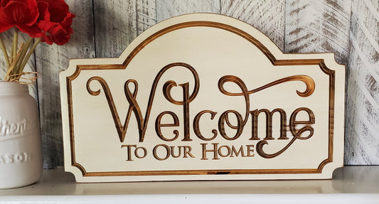 Welcome Home Plaque - Antique White Teak